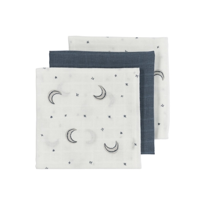 Pack de 3 muselinas 70x70cm Moon Indigo