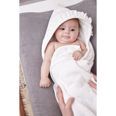 Capa de baño con volante 80x80cm Terry Off White - Imagen 2