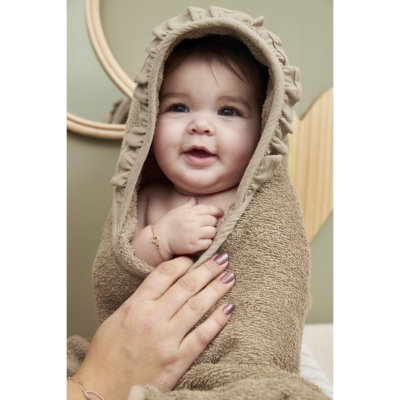 Capa de baño con volante 80x80cm Terry Taupe - Imagen 2