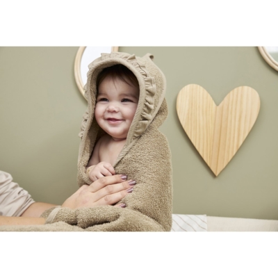 Capa de baño con volante 80x80cm Terry Taupe - Imagen 3