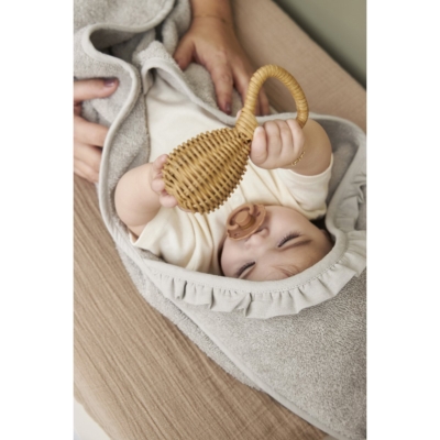 Capa de baño con volante 80x80cm Terry Greige - Imagen 2