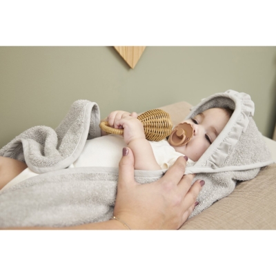 Capa de baño con volante 80x80cm Terry Greige - Imagen 3