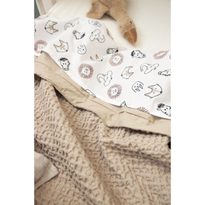 Manta minicuna entretiempo 100x75cm Waffle Sand - Imagen 5