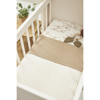 Manta minicuna entretiempo 100x75cm Waffle Nature - Imagen 4