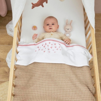 Manta minicuna invierno 100x75cm Waffle Sand - Imagen 6