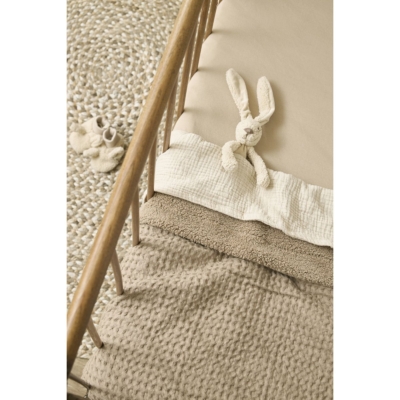 Manta minicuna entretiempo 100x75cm Waffle Taupe - Imagen 4