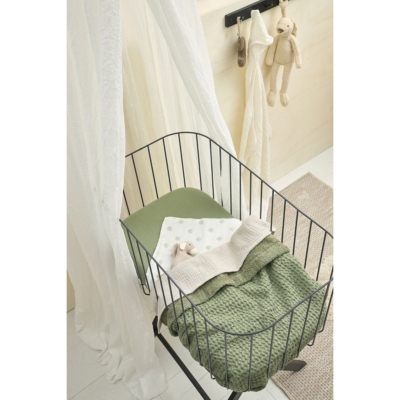 Manta minicuna invierno 100x75cm Olive Green - Imagen 7