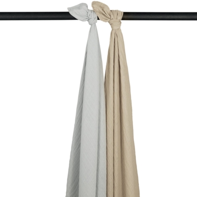 Pack de 2 muselinas 120x120cm Grey Sand