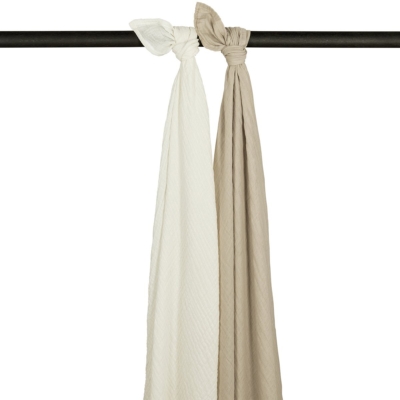 Pack de 2 muselinas 120x120cm Off White Sand
