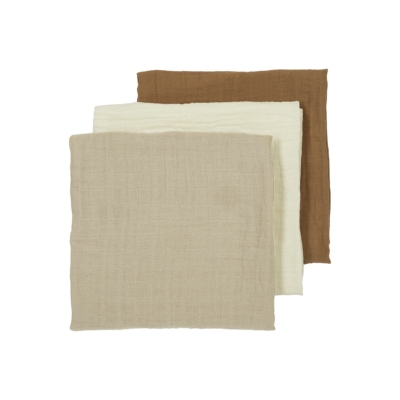 Pack de 3 muselinas 70x70cm Sand / Tofee / Off White