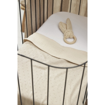 Sábana bajera ajustable cuna colecho 50x90cm Off White - Imagen 5