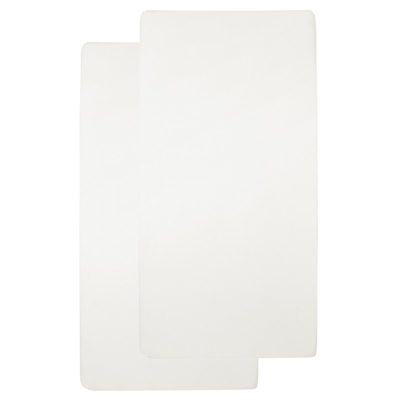 Pack de 2 sábanas bajeras ajustables para cuna 60x120cm Off White - Imagen 2