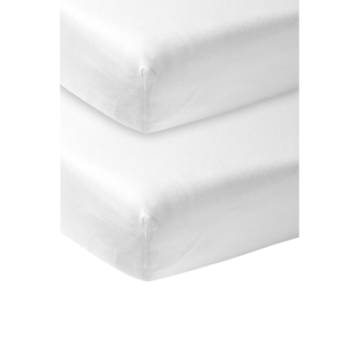 Pack de 2 sábanas bajeras ajustables para cuna 60x120cm White