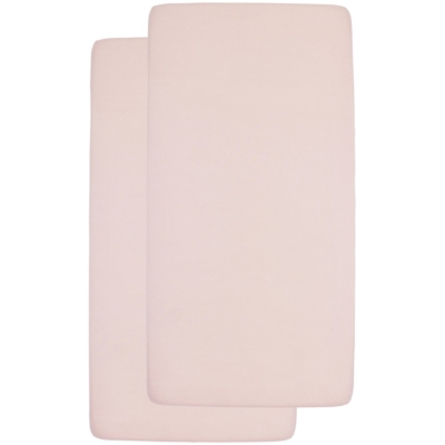 Pack de 2 sábanas bajeras ajustables para cuna 60x120cm Soft Pink - Imagen 2