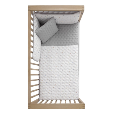 Colcha con protector para cuna de 60 House azul - Imagen 3