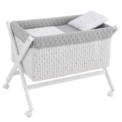 Minicuna madera blanca House azul