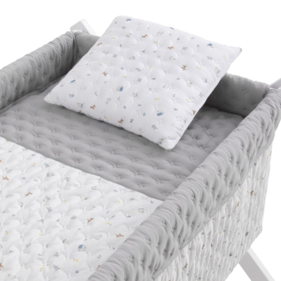 Minicuna madera blanca House azul - Imagen 2