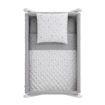 Minicuna madera blanca House azul - Imagen 3