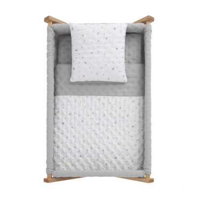 Minicuna madera natural House azul - Imagen 3