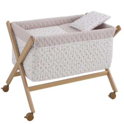 Minicuna madera natural Branch rosa