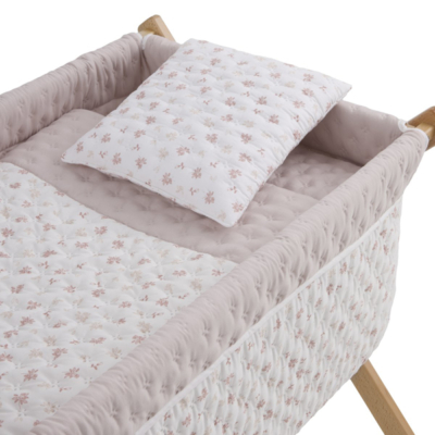 Minicuna madera natural Branch rosa - Imagen 2