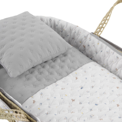 Moisés con patas madera blanco House azul - Imagen 2