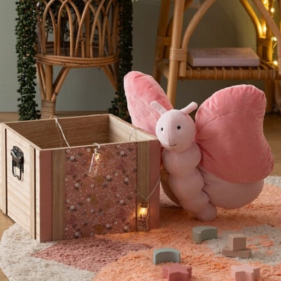 Cojín - Peluche infantil mariposa rosa - Imagen 2