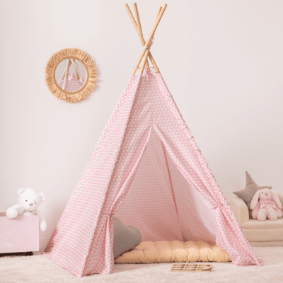 Casita tipi infantil rosa plegable