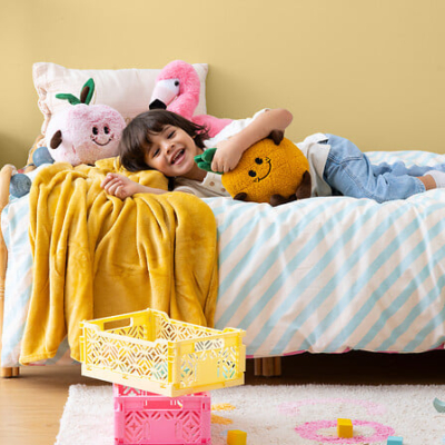 Funda nórdica infantil de cama rayas rosa reversible - Imagen 9