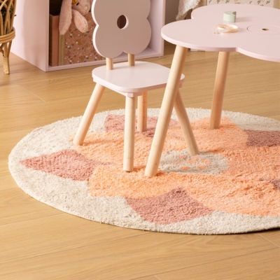 Alfombra redonda flor algodón tufted - Imagen 2