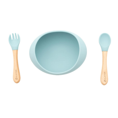 Vajilla 3 Piezas de silicona azul