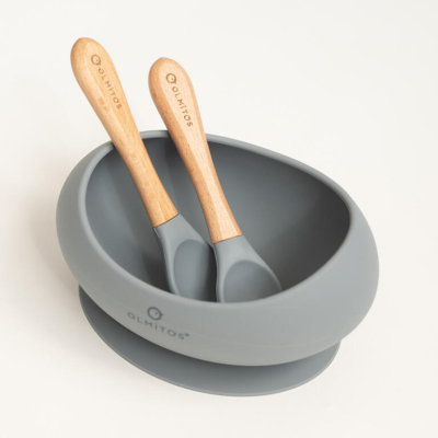Vajilla 3 Piezas de silicona gris - Imagen 2