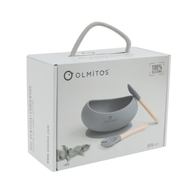 Vajilla 3 Piezas de silicona gris - Imagen 3