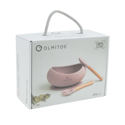 Vajilla 3 Piezas de silicona rosa - Imagen 3