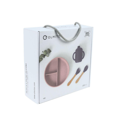 Vajilla 4 Piezas de silicona rosa - Imagen 5