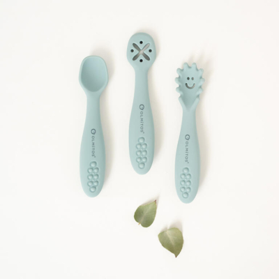 Set cubiertos de aprendizaje azul - Imagen 2