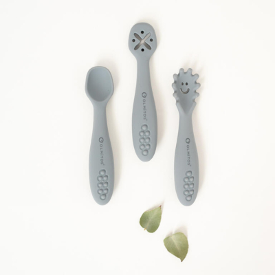 Set cubiertos de aprendizaje gris - Imagen 3