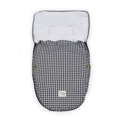 Saco capazo entretiempo 2 en 1 I love vichy negro - Imagen 2