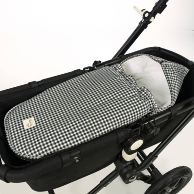 Saco capazo entretiempo 2 en 1 I love vichy negro - Imagen 4