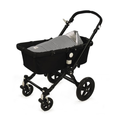 Saco capazo invierno 2 en 1 I love vichy negro - Imagen 3