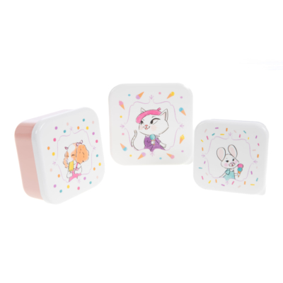 Set de 3 cajitas para alimentos Mia