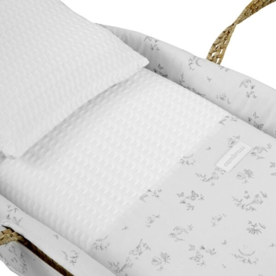 Moisés con patas madera blanco Merlo crudo - Imagen 2