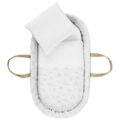 Moisés con patas madera blanco Merlo crudo - Imagen 3