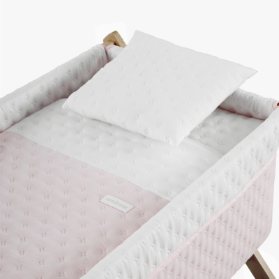 Minicuna madera natural Soft rosa - Imagen 2