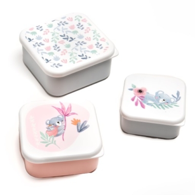 Set de 3 cajitas para alimentos Koala