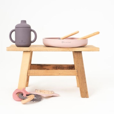 Vajilla 4 Piezas de silicona rosa - Imagen 3