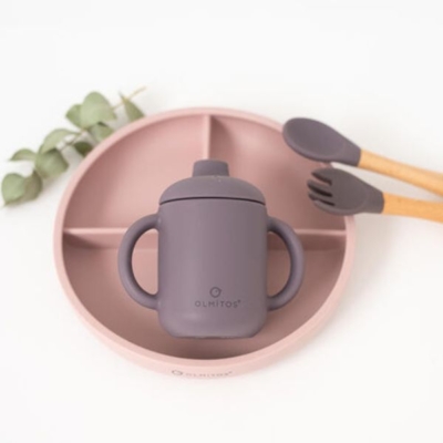 Vajilla 4 Piezas de silicona rosa - Imagen 2