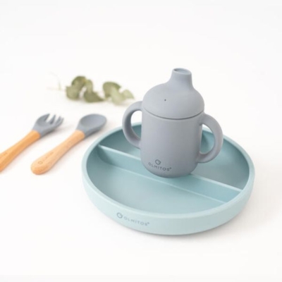 Vajilla 4 Piezas de silicona azul - Imagen 4