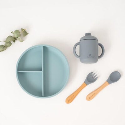 Vajilla 4 Piezas de silicona azul - Imagen 3