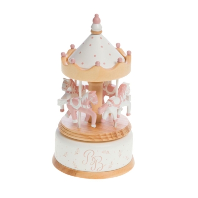 Carrusel musical natural rosa